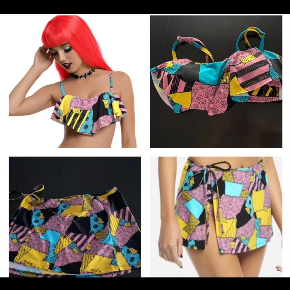Nightmare Before Christmas Sally Swim Top and Sarong